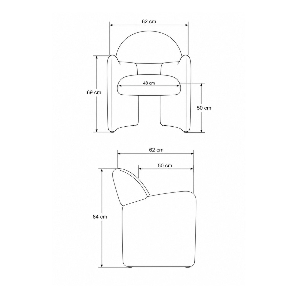 Silla de comedor tapizada Lugo - Beige