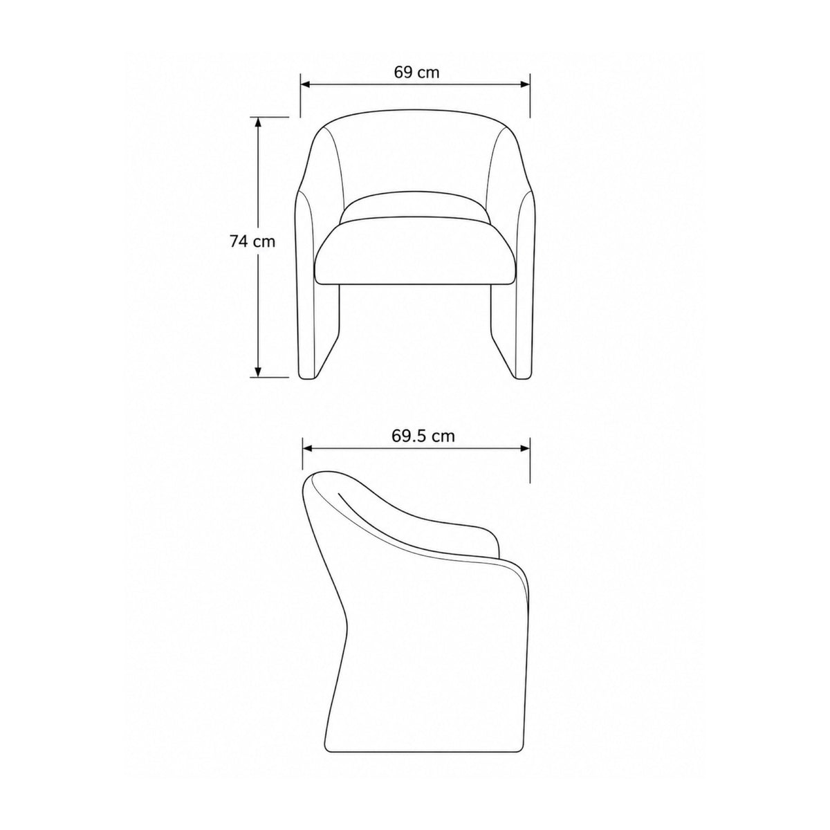 Silla de comedor tapizada Parma - Terracota