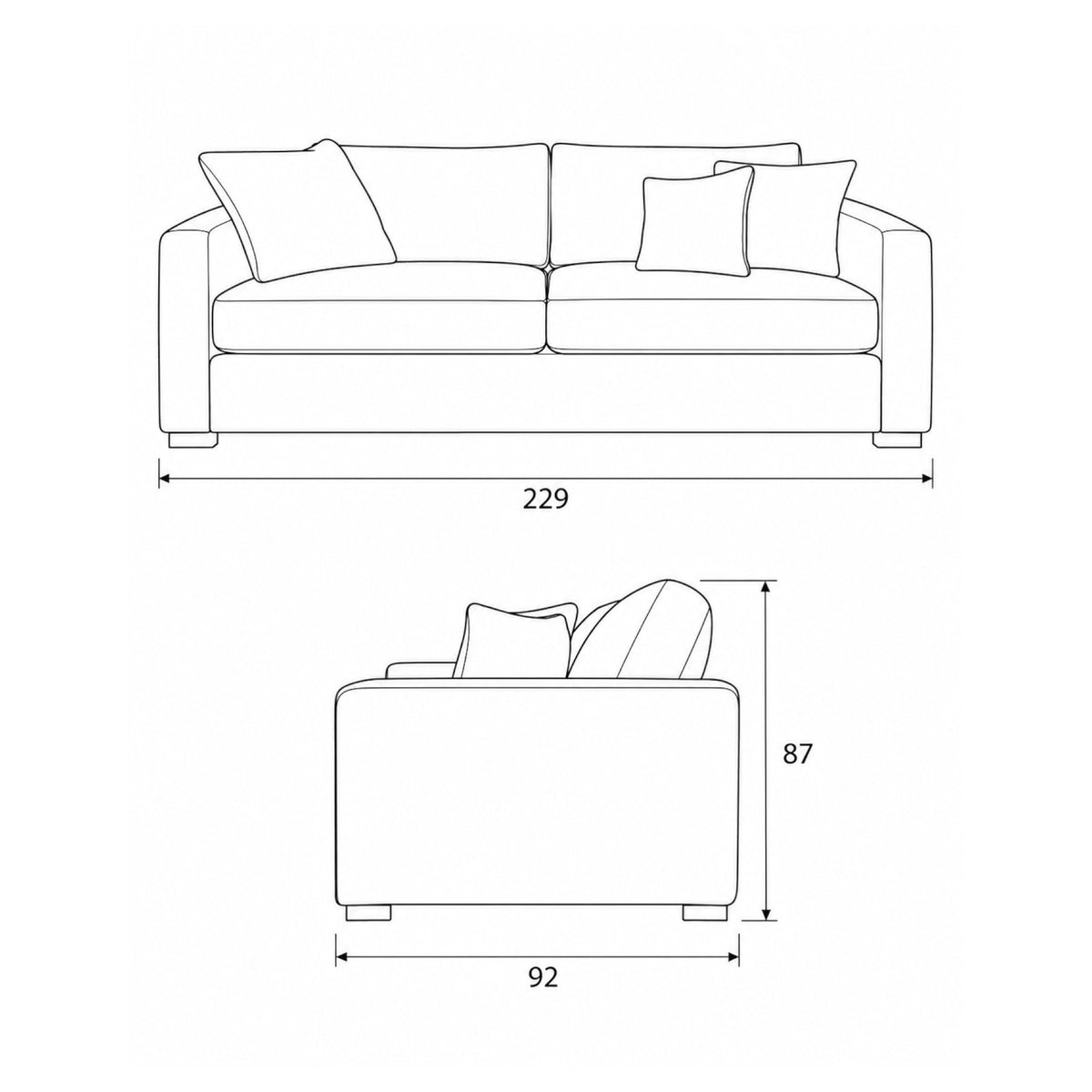 Set de sala Atessa con banca - Beige