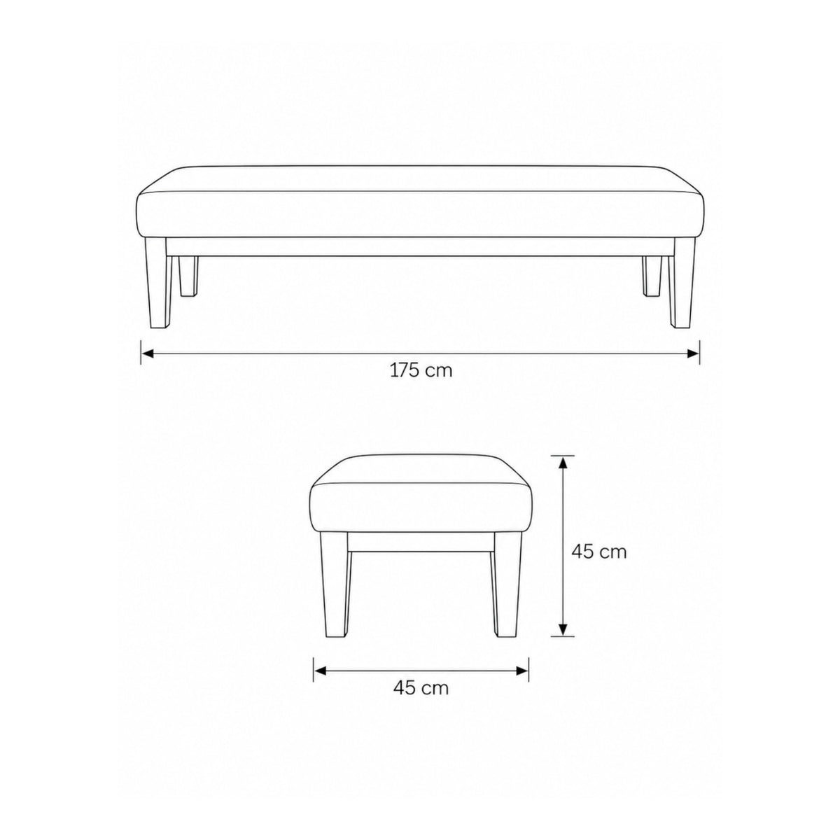 Set de sala Atessa con banca - Beige