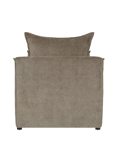 parte trasera de sillón individual taupe de tela diseño moderno toura