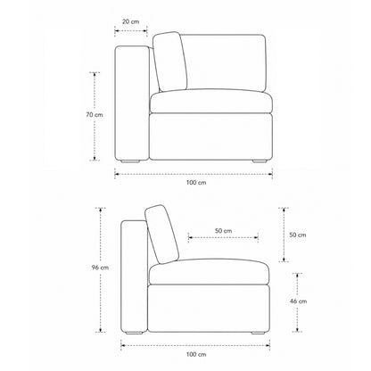 Sillón con brazo derecho - izquierdo Lucca