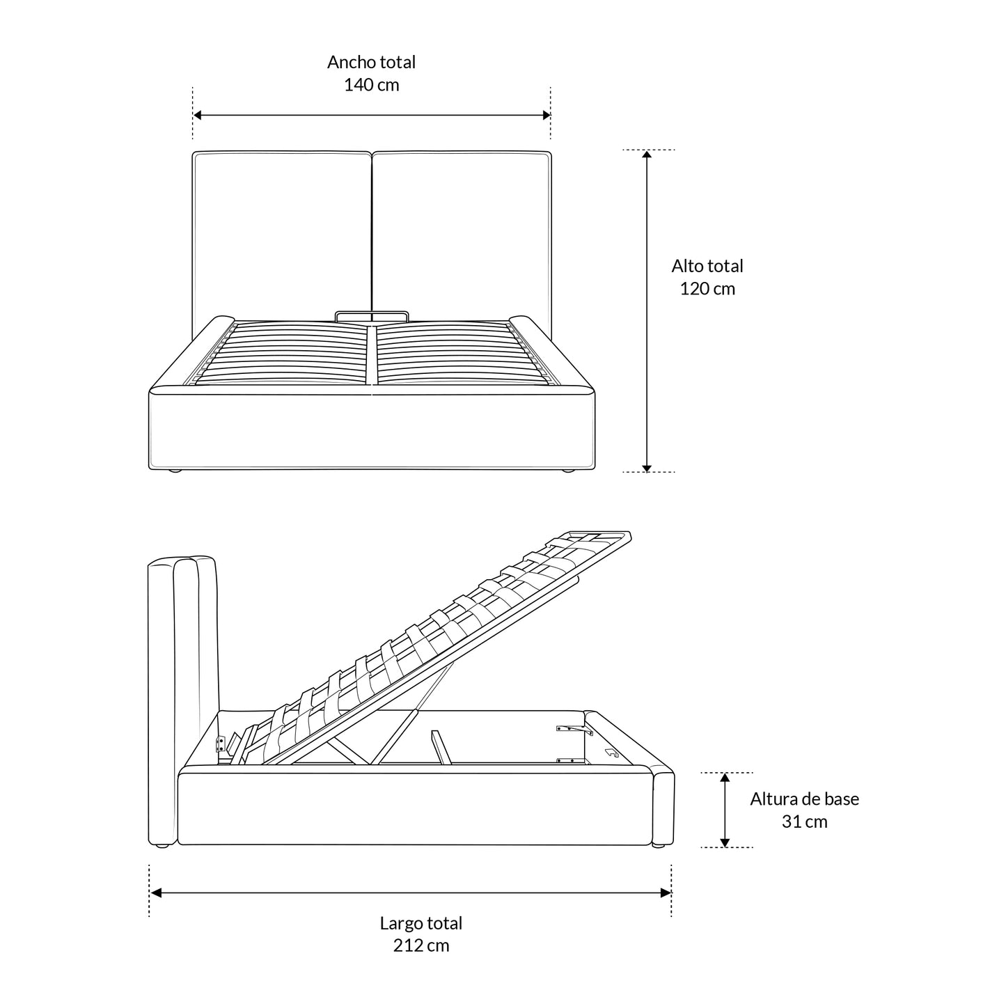 Cama con almacenaje Elba