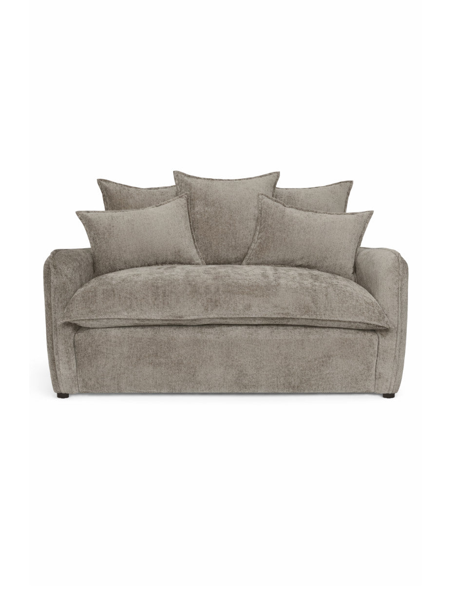 loveseat taupe de tela para sala moderna de 2 plazas toura