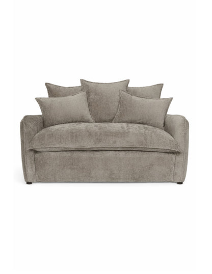 loveseat taupe de tela para sala moderna de 2 plazas toura