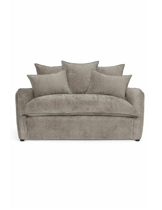 loveseat taupe de tela para sala moderna de 2 plazas toura