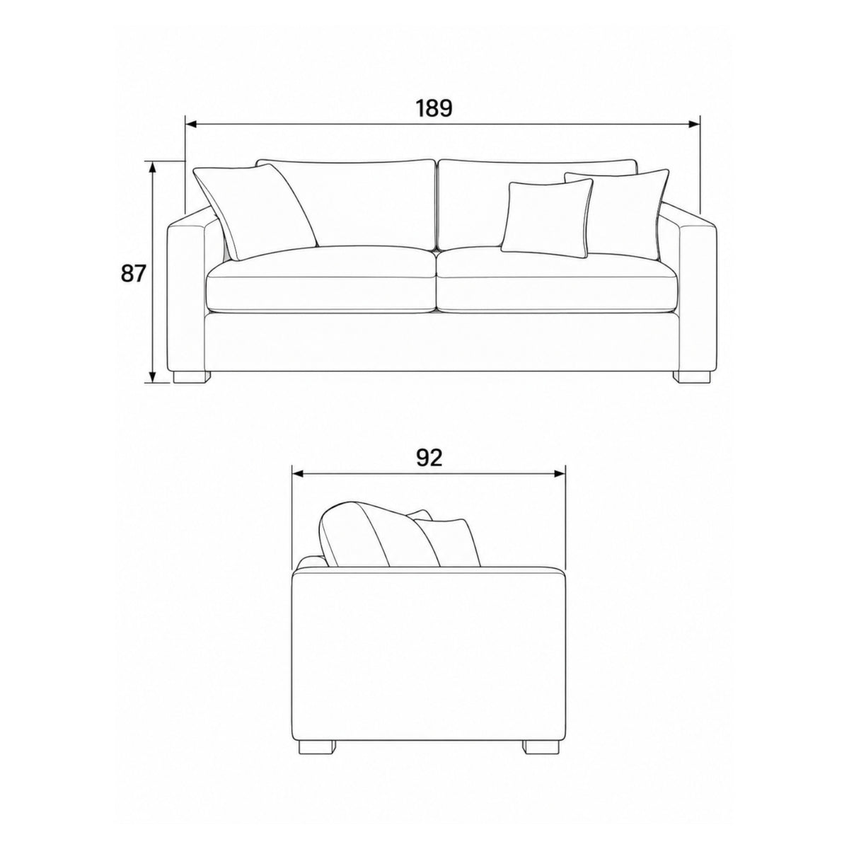 Set de sala Atessa con banca - Beige