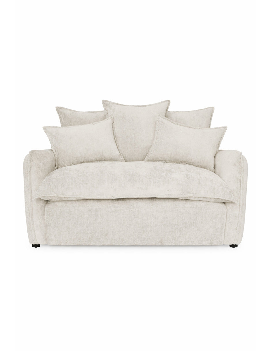 loveseat blanco de tela para sala moderna de 2 plazas toura