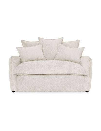 loveseat blanco de tela para sala moderna de 2 plazas toura
