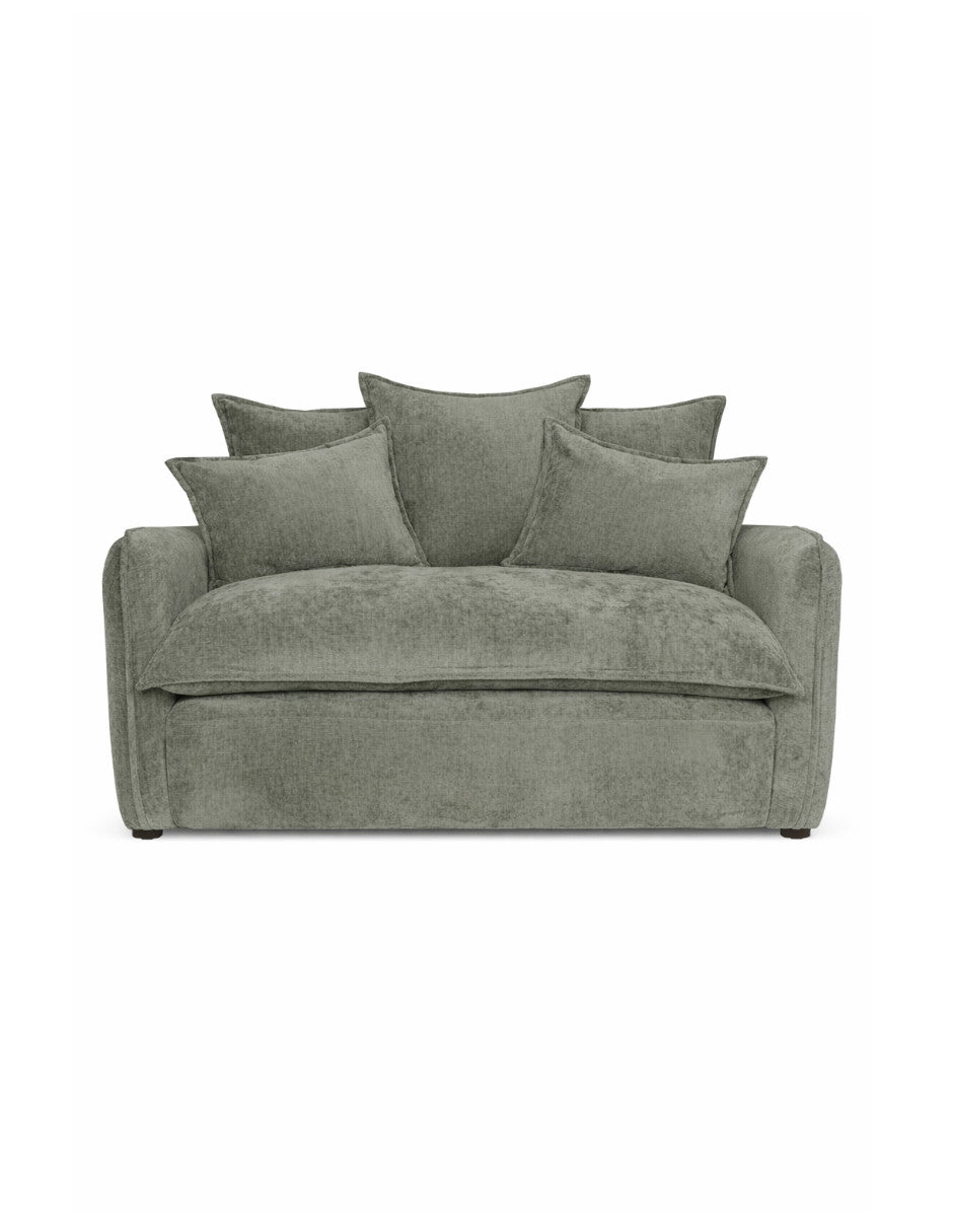 loveseat verde de tela para sala moderna de 2 plazas toura