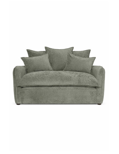 loveseat verde de tela para sala moderna de 2 plazas toura