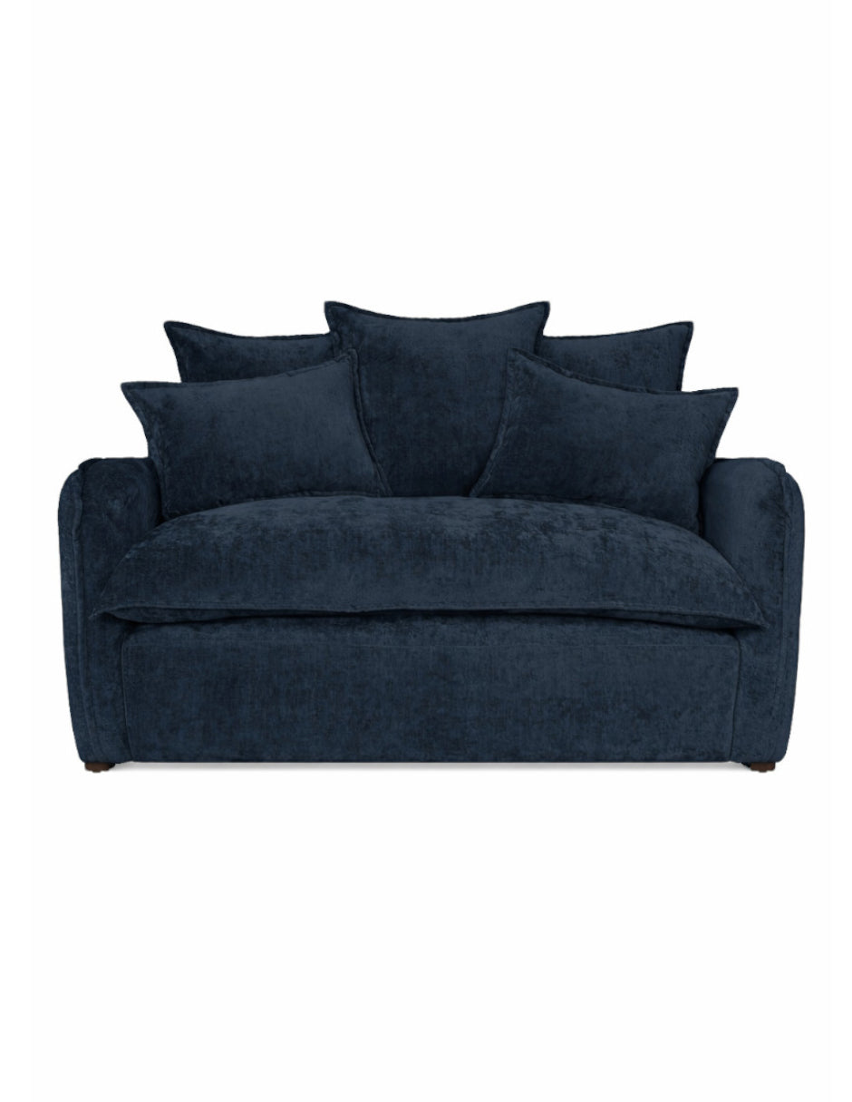 loveseat azul de tela para sala moderna de 2 plazas toura