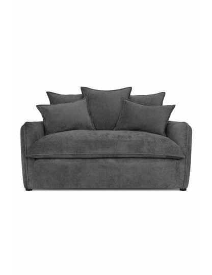 loveseat gris oscuro de tela para sala moderna de 2 plazas toura