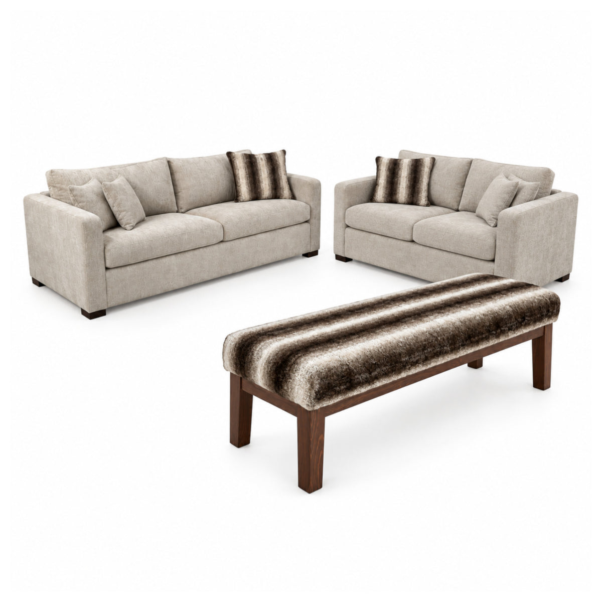 Set de sala Atessa con banca - Beige