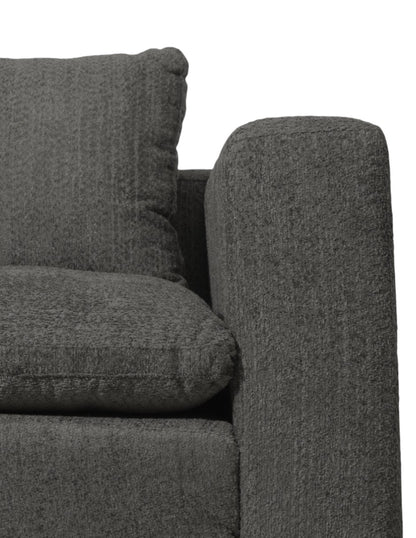 Sofá seccional gris con respaldo cómodo y brazo grueso estilo contemporáneo