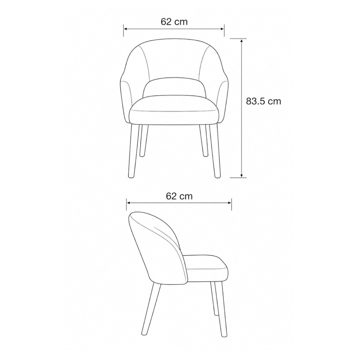 Silla de comedor Berna - Gris claro