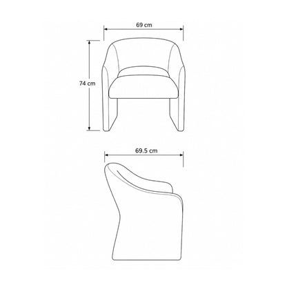 Silla de comedor tapizada Parma - Terracota