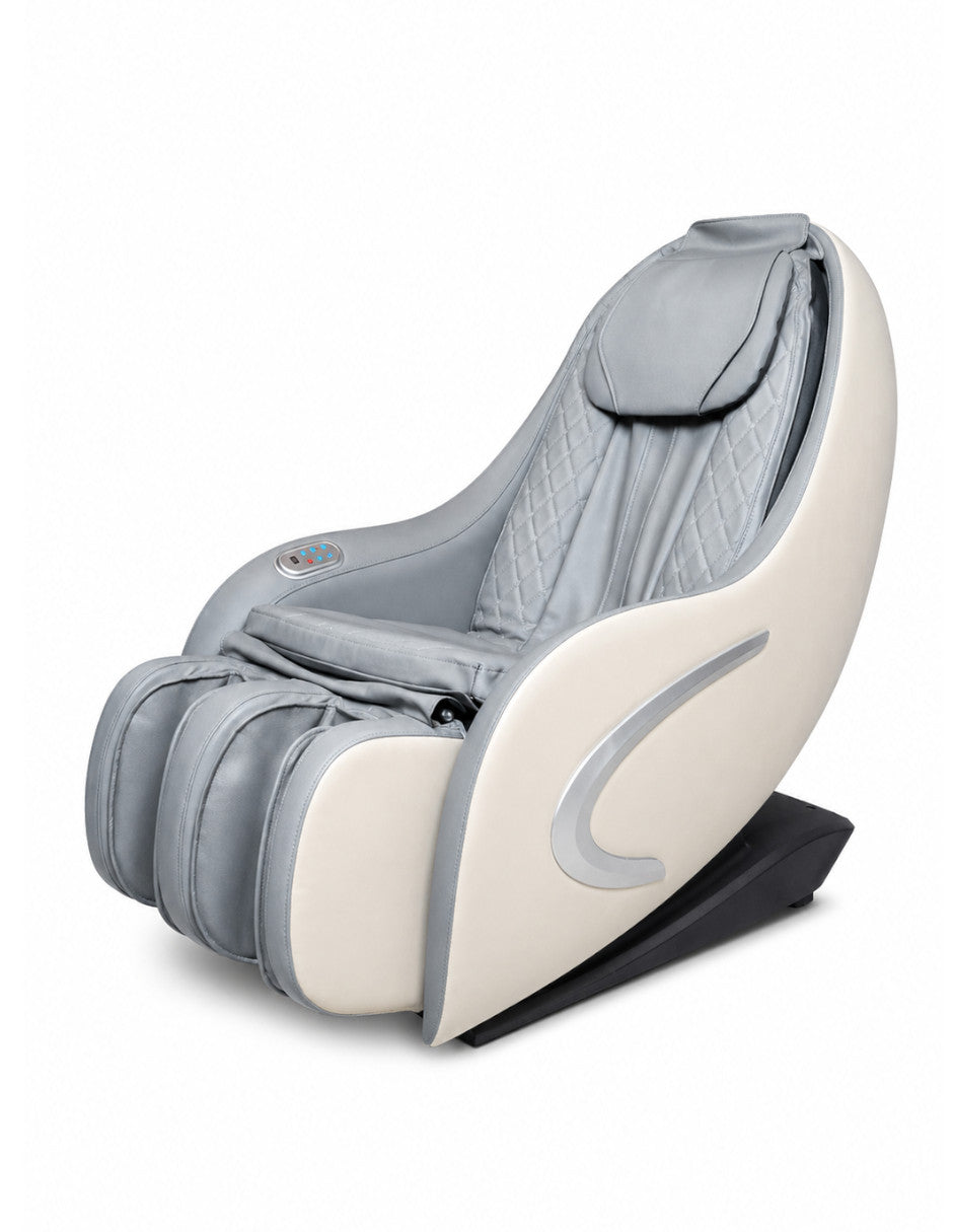 Sillón de masaje reclinable con diseño envolvente y base eléctrica