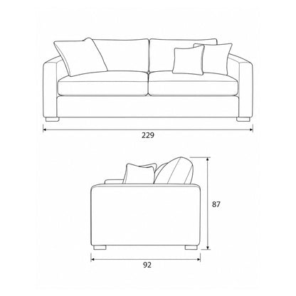 Set de sala Atessa con banca - Beige