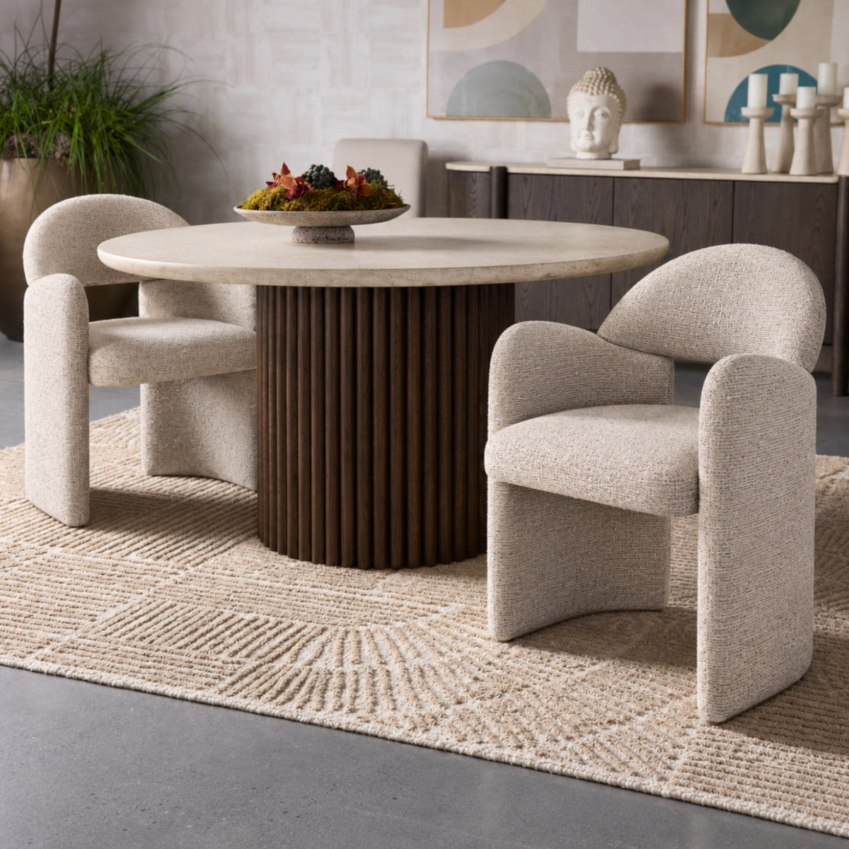 Silla de comedor tapizada Lugo - Beige